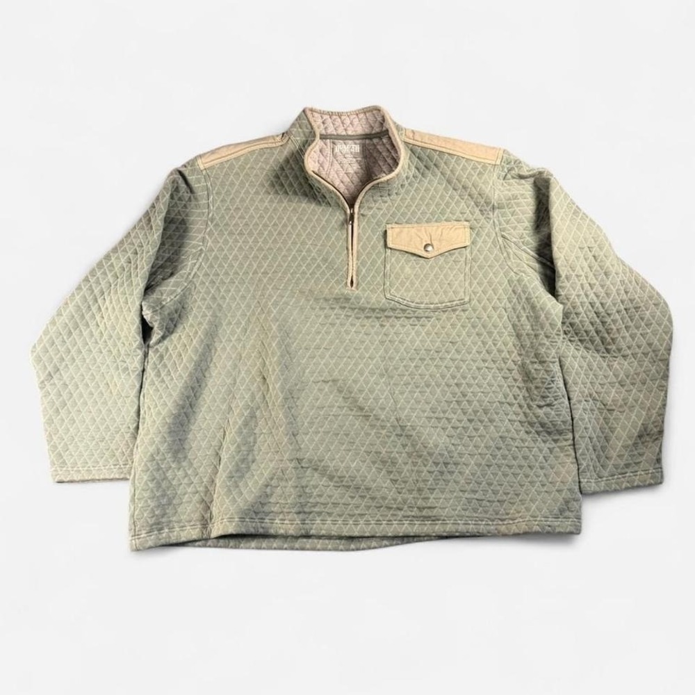 Duluth Trading Co Quilted 1/4 Zip Pullover Shoulder Patch Size 3XL